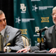 Baylor University Interim President Dr. David Garland, right, introduces new athletic director, Mack Rhoades, left, during Big 12 media day. (AP Photo)
